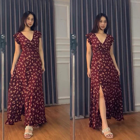 Patricia Slit Long Dress | Dress Pesta | Dress Kundangan