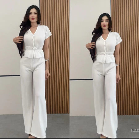 Manda SET | Setelan Atasan dan Celana Panjang| Setelan Kekinian| Kulot Highwaist | Setelan Liburan Bisa dibeli atasan saja
