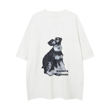 TREPUB. Sabrina T-shirt Oversize off-the-shoulder BLACK DOG Baju Kaos Korean Style | Pria Wanita /401