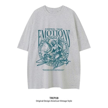 TREPUB. Sabrina T-shirt Oversize off-the-shoulder EMO Baju Kaos Korean Style | Pria Wanita /393