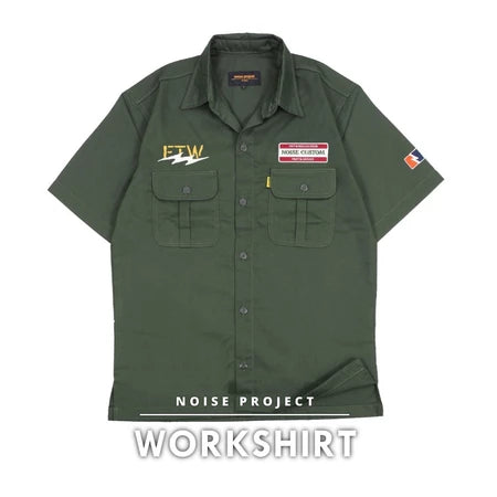 SIXPRO - Kemeja Pria Workshirt Sensor System Kemeja Casual Lengan Pendek Full Bordir Original