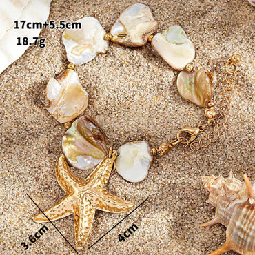 Ready Aksesori Kalung Setelan Serbaguna Bintang Laut Gaya Laut Rantai Tulang Selangka Kerang Liburan Pant