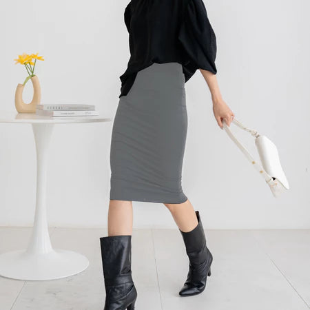 NZINGA Lilian | Rok Span Wanita Polos Slim Fit - Midi Skirt Stretc | Ukuran S - XXL