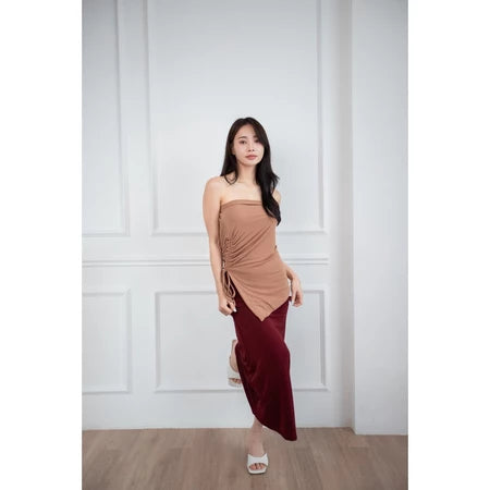 NZINGA Soomin Maxi Skirt Rok Polos Wanita Body Fit - Skirt Basic Elegan Kekinian | Ukuran S - XXL