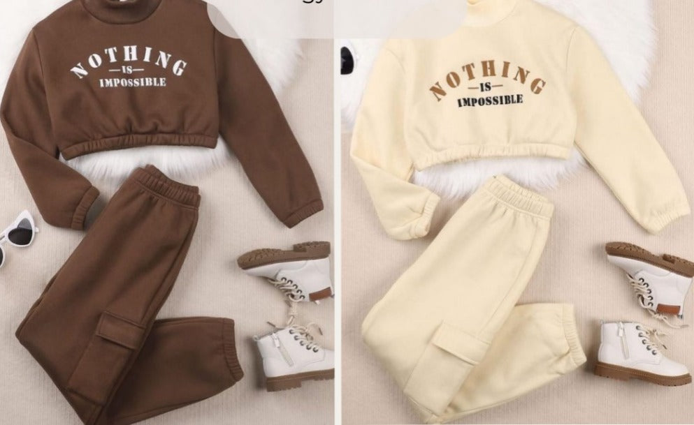 Set Crope Jogger NOTHING IMPOSSIBLE