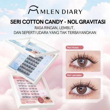MLEN DIARY Bulu Mata Palsu Cotton Candy Seri Natural Simulasi Iblis Murni Liar Riasan Mata Bulu Mata Peri bulu mata eyelash extension