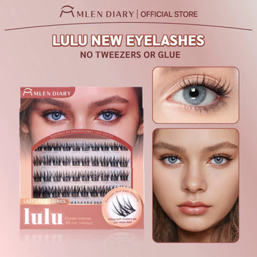 MLEN DIARY-Bulu Mata lulu/Prinicess Rose Seri 12-16mm Bulu Mata Palsu Lem Eyelash Extension dan Pinset, Eyelash Gaya Eropa dan