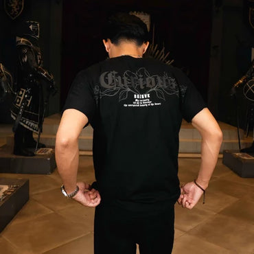 BOZRVK Kaos Pria Lengan Pendek Slimfit - T Shirt Pria Hitam Curious Grey
