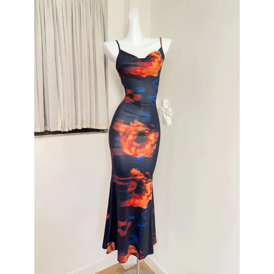 EMITA BLOOM dress hitam wanita party dress wanita kekinian long dress press body sexy lengan korean style y2k dress pantai jumbo (XS-