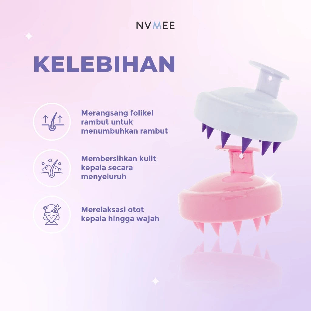 NVMEE - Sisir Pijat Keramas Silikon Lembut Anti Rambut Rontok