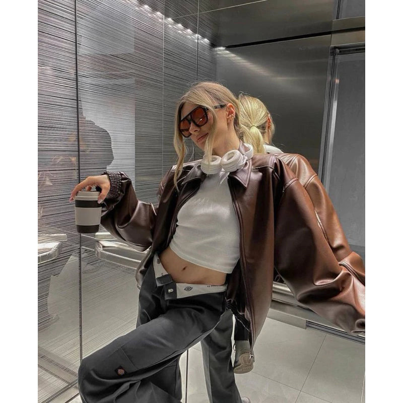 • Woman Leather Oversize Casual S-2XL