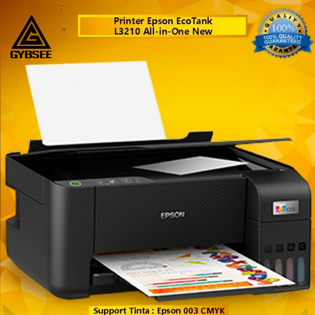 Printer Epson EcoTank L3210 L3216 All-in-One (Print - Scan - Copy) New, Pengganti Epson L360 L3110 L3116 Multifungsi Print Photo Warna