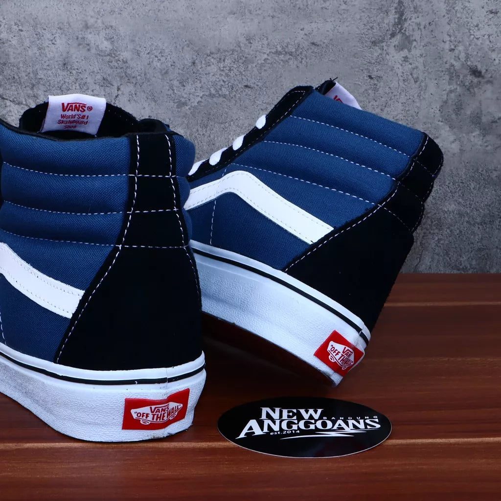 Sepatu Vans Sk8 Skate High Navy Blue White