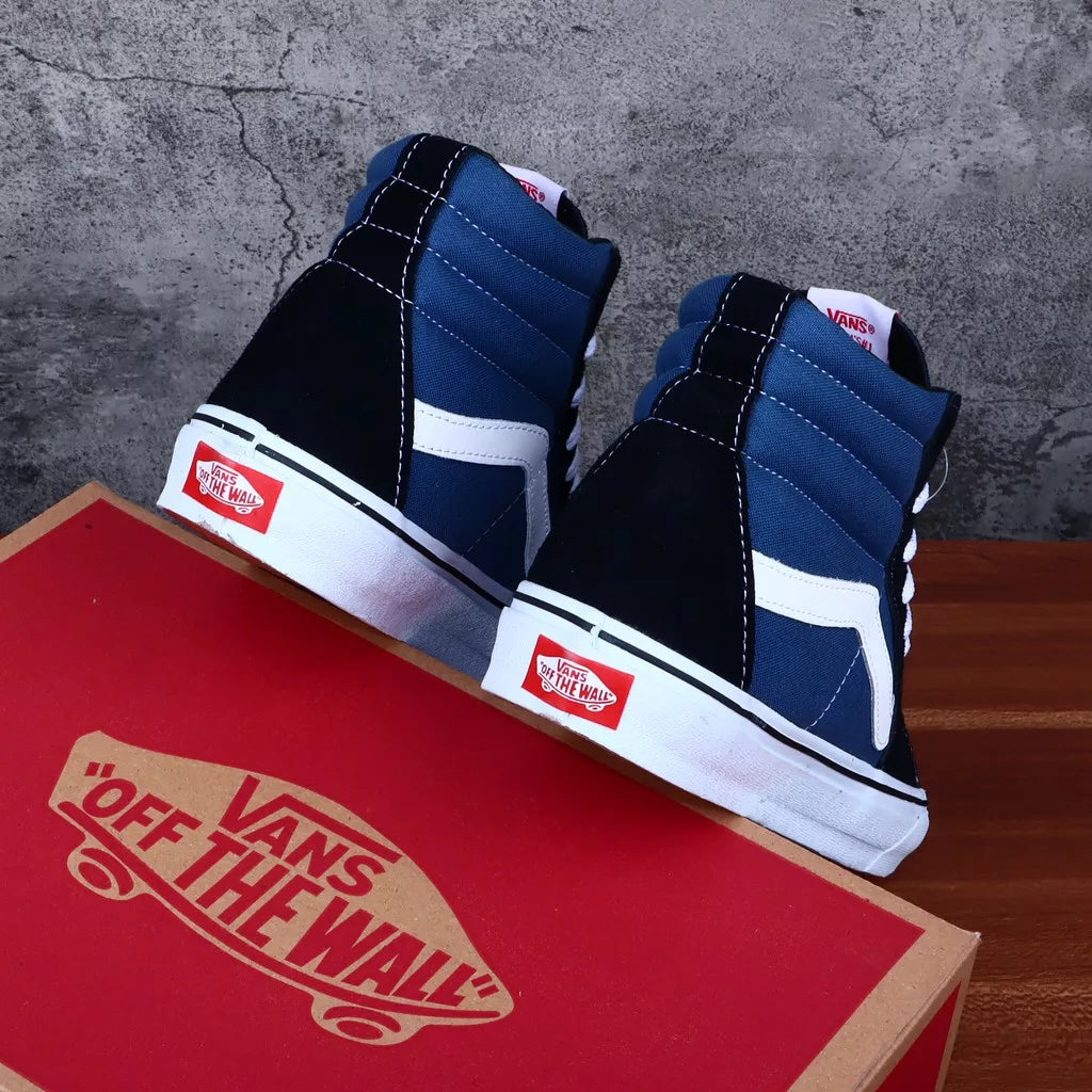 Sepatu Vans Sk8 Skate High Navy Blue White