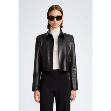 - Jacket Leather Wanita Outter crop