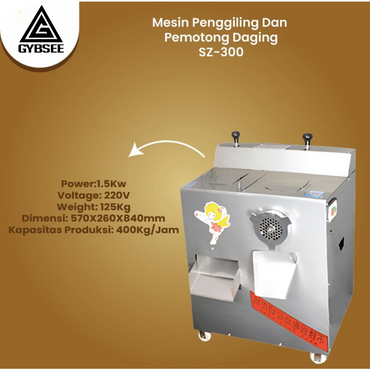 MESIN PENGILING DAN PEMOTONG DAGING DADU 2 IN 1 (sz-300)