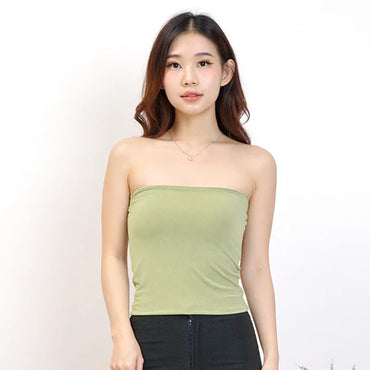 NZINGA Long Tube l Atasan Wanita Tanpa Lengan Strapless - Tube Top Polos Body Fit | All dan Big