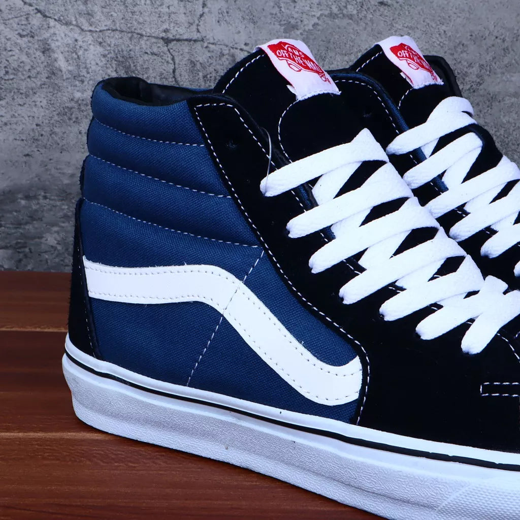 Sepatu Vans Sk8 Skate High Navy Blue White