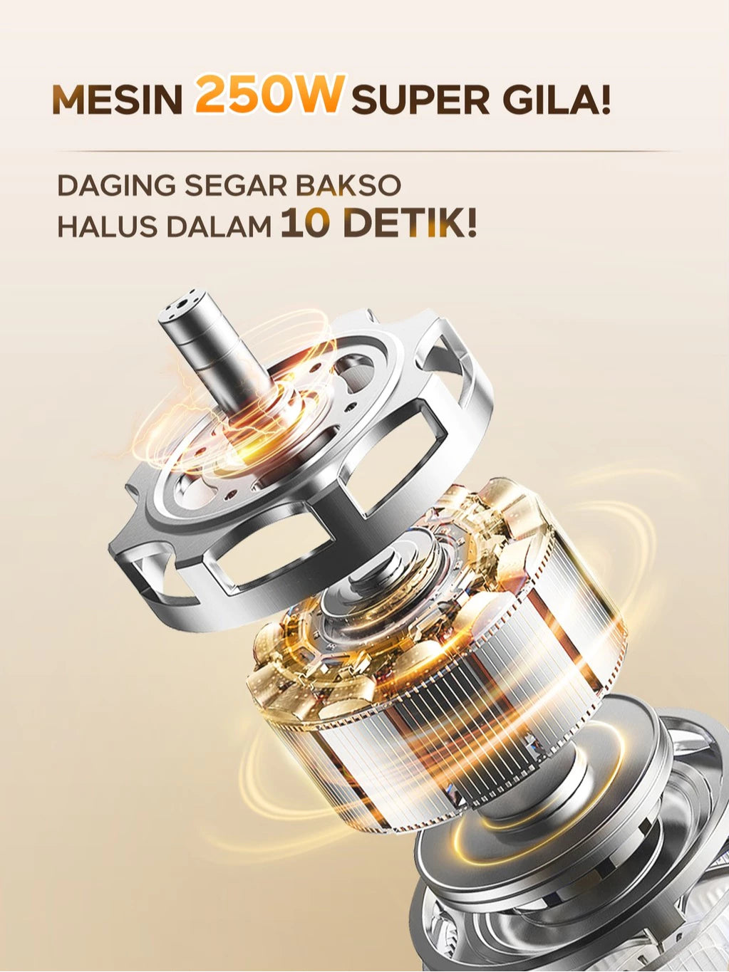 ecentio penggiling daging blender 2L chopper daging dan bumbu 6 Pisau blender mpasi bayi peralatan dapur chopper choper blender bumbu
