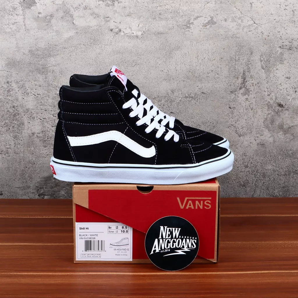 Sepatu Vans SK8 High Classic Black White