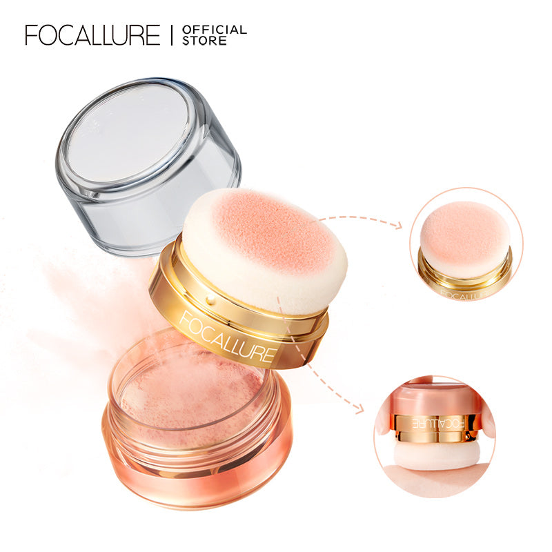 FOCALLURE#AmberGold Blush Powder High Pigmented Multiple-use