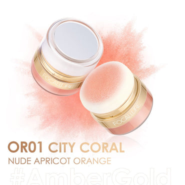 FOCALLURE#AmberGold Blush Powder High Pigmented Multiple-use