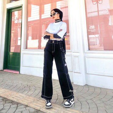 JINISO - Cargo Baggy Highwaist Hands Up Jeans