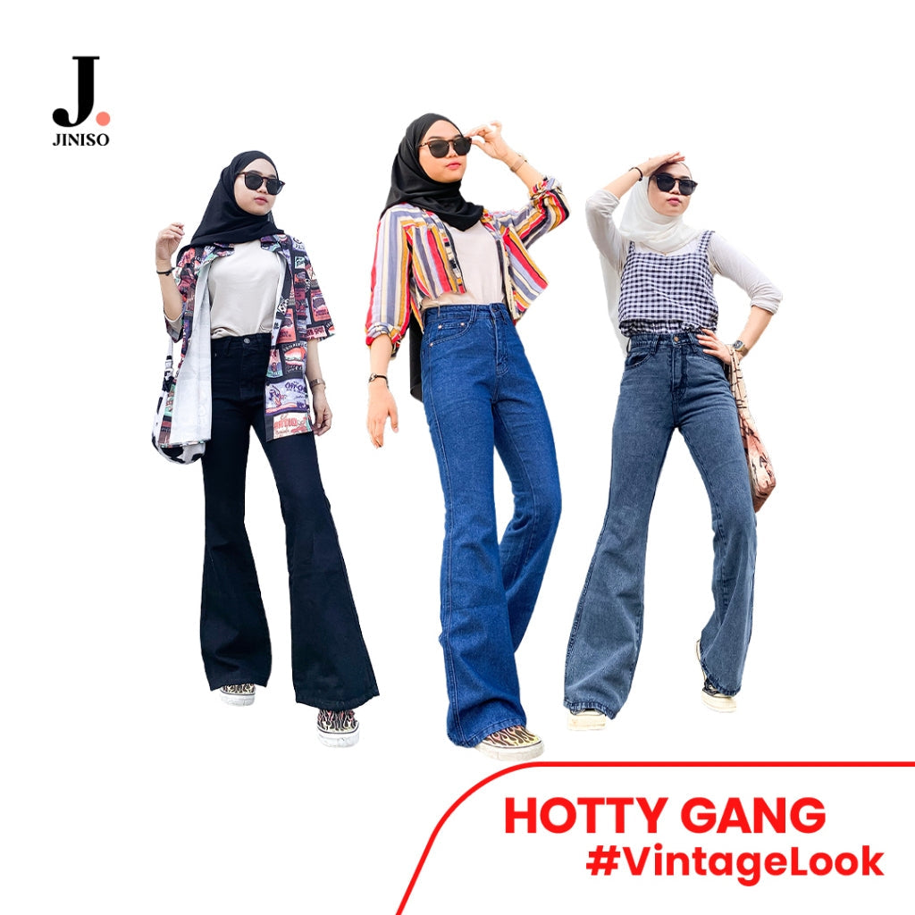 JINISO - Cutbray Highwaist Hotty Gang Jeans