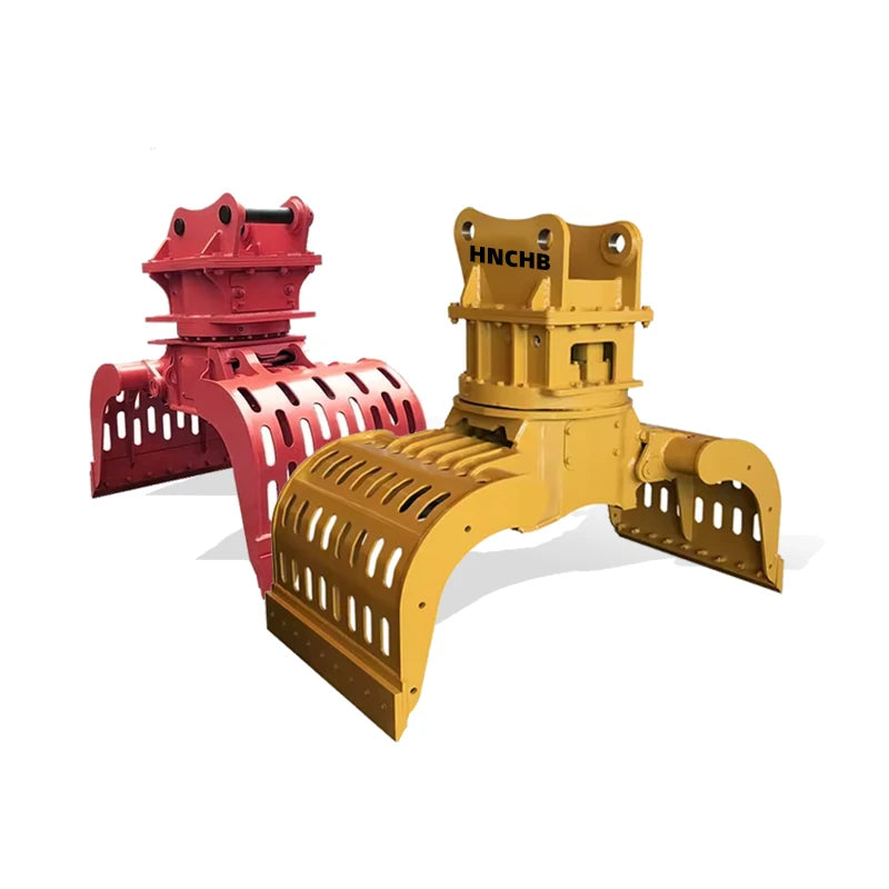 360 Degree Rotating Excavator Construction Machinery Attachments Hydraulic Log Grapple Stone Grab