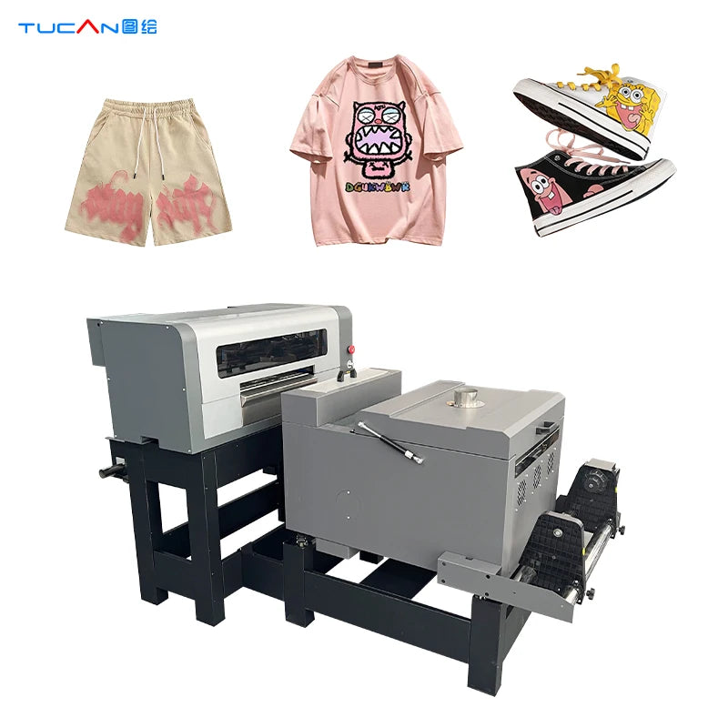 A2 Size Dtf Printer with Xp600 I1600 I3200 Printhead with Shaker Machine Cmyk White Color