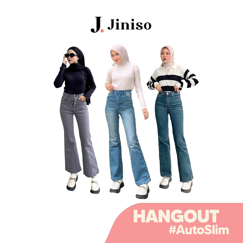 JINISO - Highwaist Stretch Cutbray Pocket Jeans Hangout