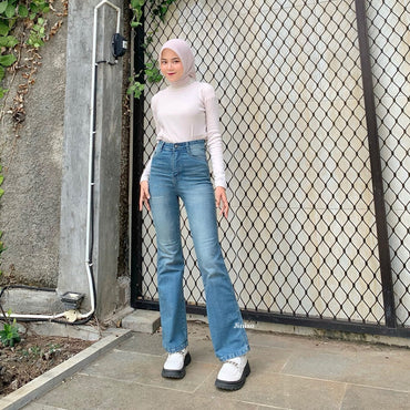 JINISO - Highwaist Stretch Cutbray Pocket Jeans Hangout