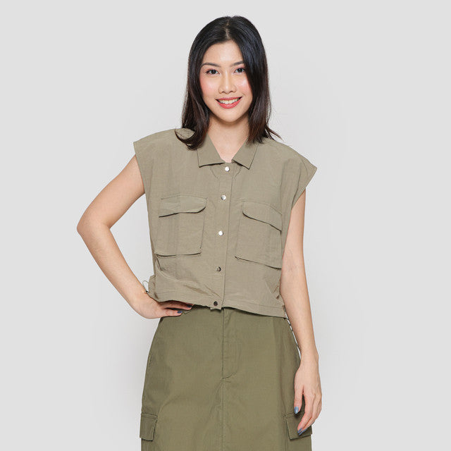 Nevada Jw Solid Parachute Sleeveless Jaket Wanita 121586937