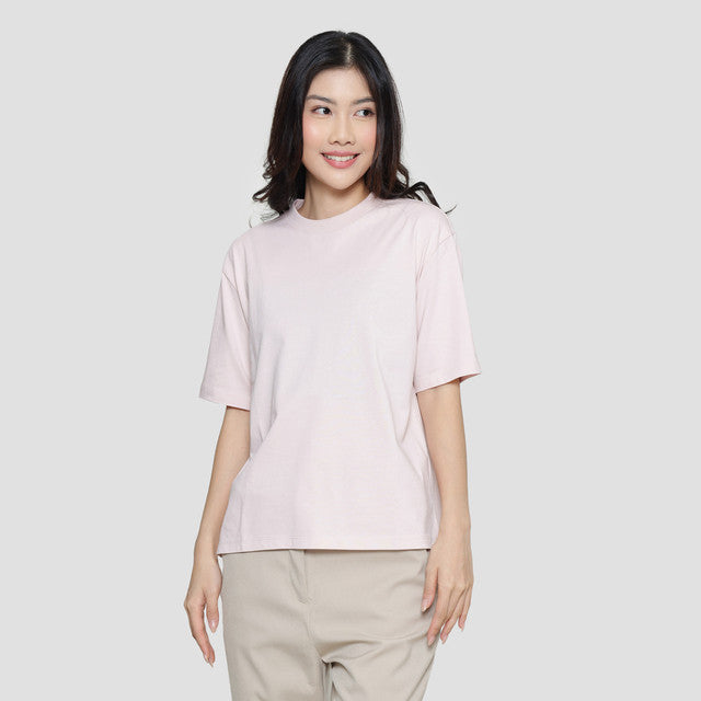 Suko Oversized Crop Kerah Bulat Kaos Lengan Pendek Wanita 121170144