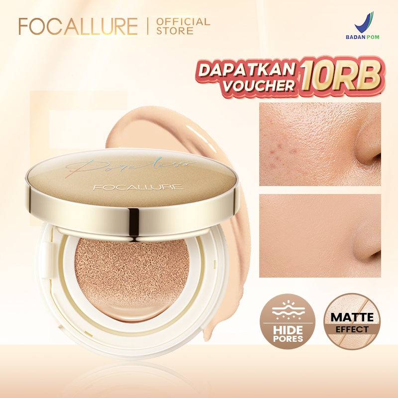 FOCALLURE Poreless BB Cushion Foundation Full Coverage #GoldenAge