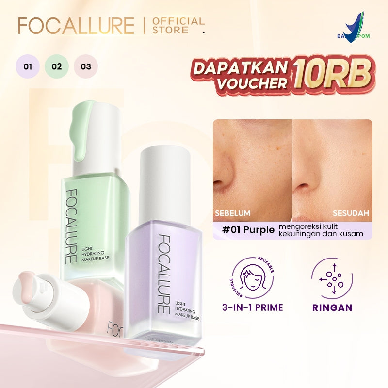 FOCALLURE Primer Lightweight Moisturizer Brighten Skin Barrier Retouch Redness