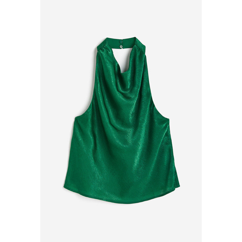 H&M Wanita Satin halterneck top 1203195_1