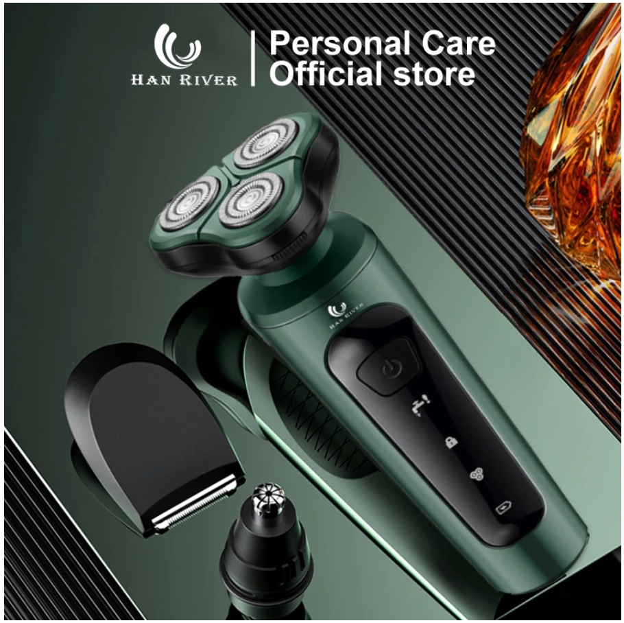 HAN RIVER Alat Cukur Isi Ulang Jenggot Elektrik Multifungsi 3 In 1