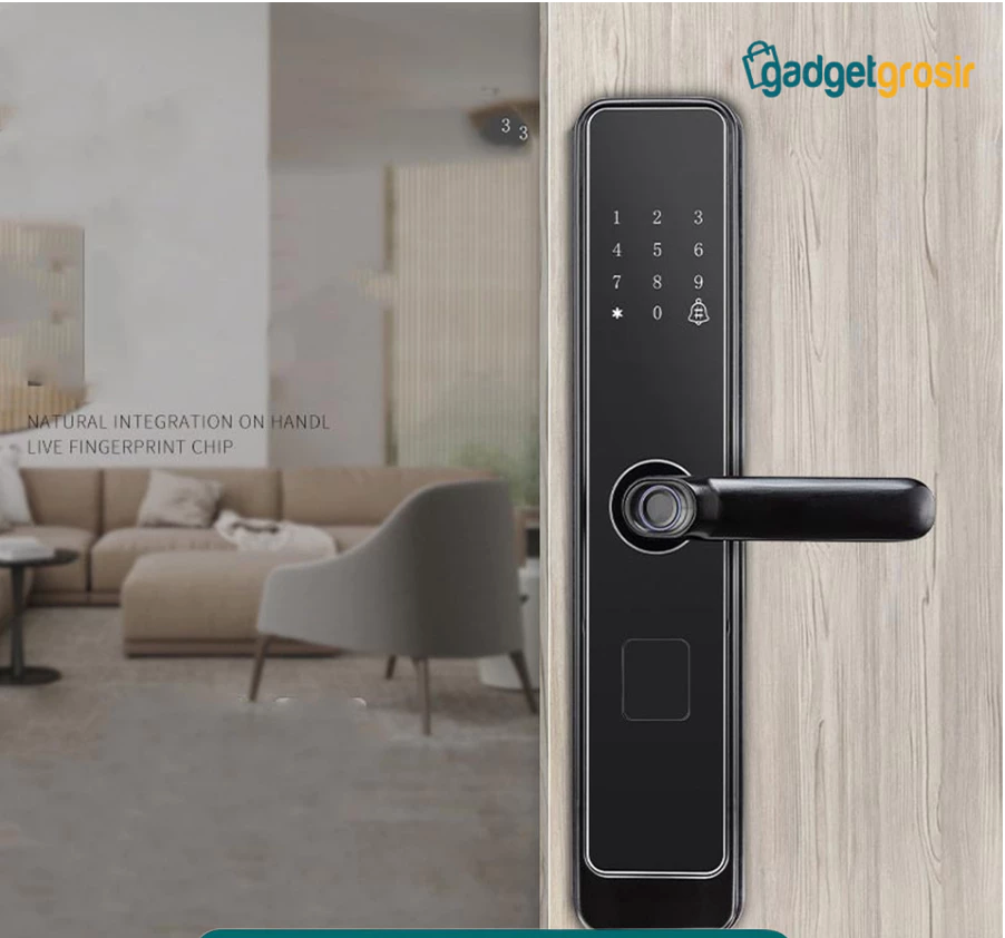 TaffGUARD Smart Door Lock Password Fingerprint Card Kunci Pintu Pintar Gagang Pintu Door Knob Pin Elektrik XR24 Original