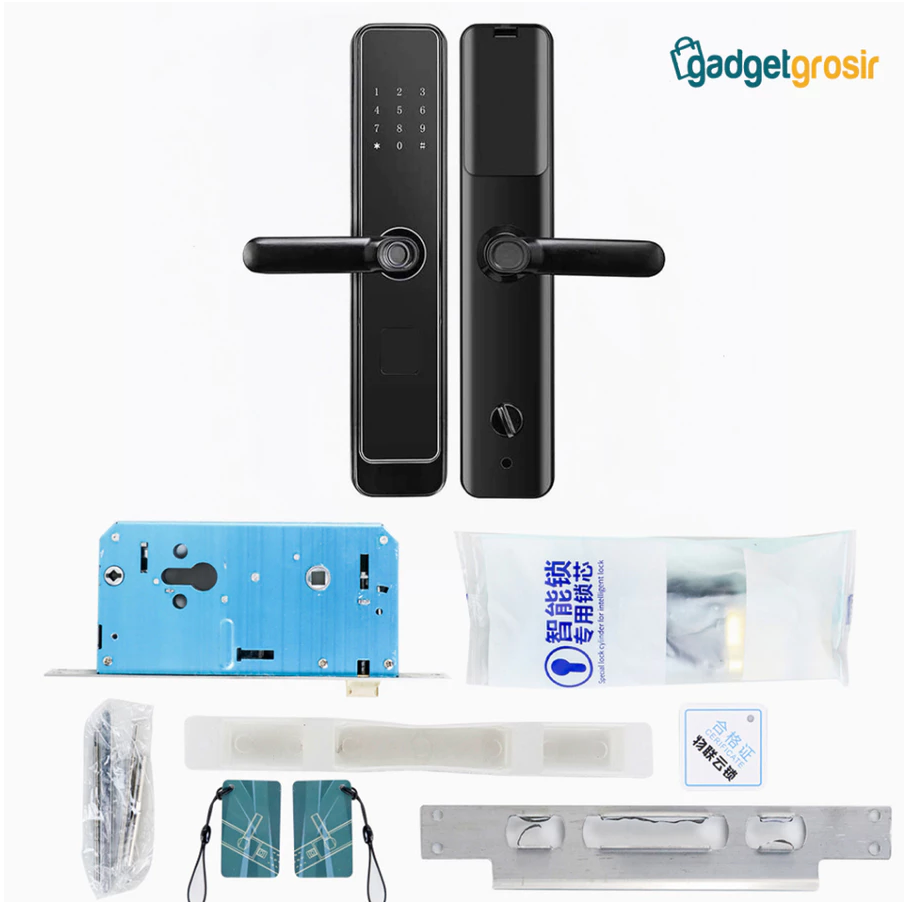 TaffGUARD Smart Door Lock Password Fingerprint Card Kunci Pintu Pintar Gagang Pintu Door Knob Pin Elektrik XR24 Original