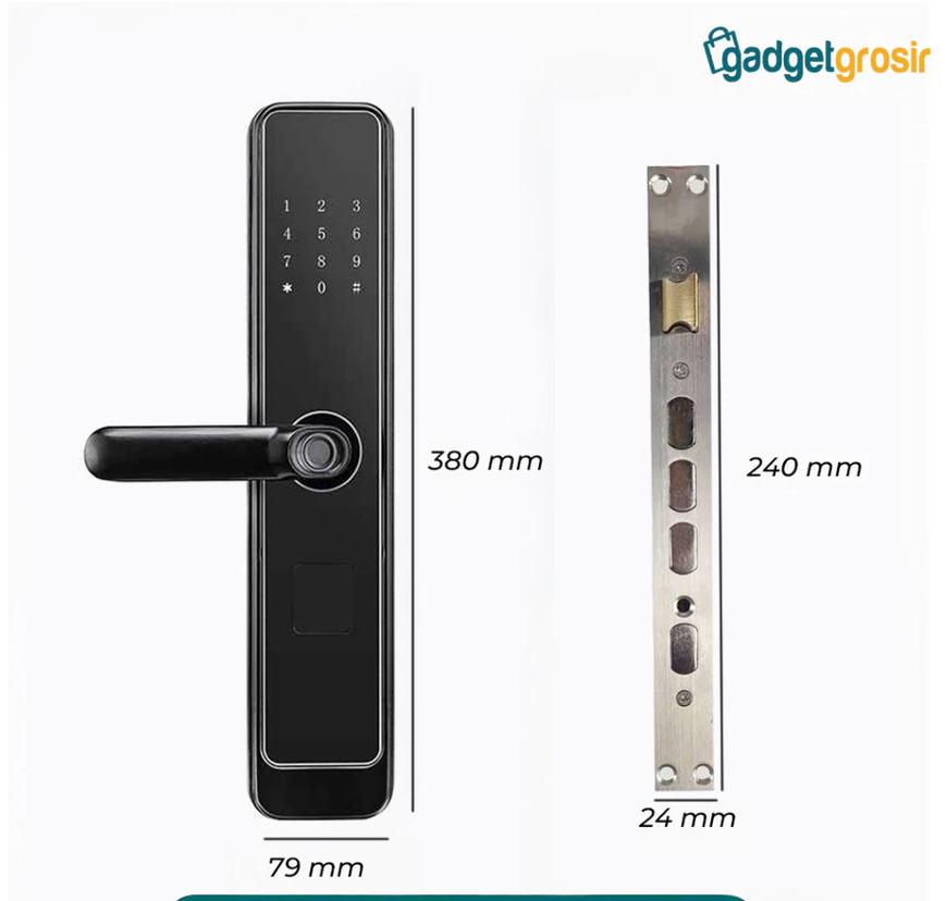 TaffGUARD Smart Door Lock Password Fingerprint Card Kunci Pintu Pintar Gagang Pintu Door Knob Pin Elektrik XR24 Original