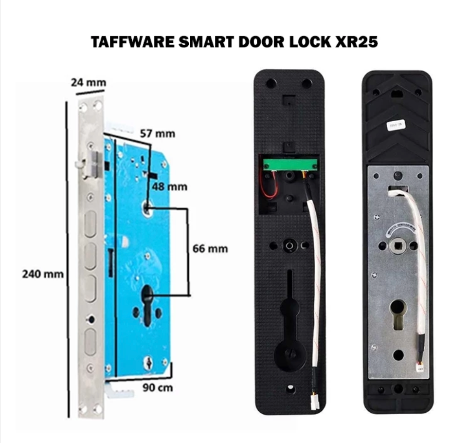 TaffGUARD Smart Door Lock Password Fingerprint Card Kunci Pintu Pintar Gagang Pintu Door Knob Pin Elektrik XR24 Original