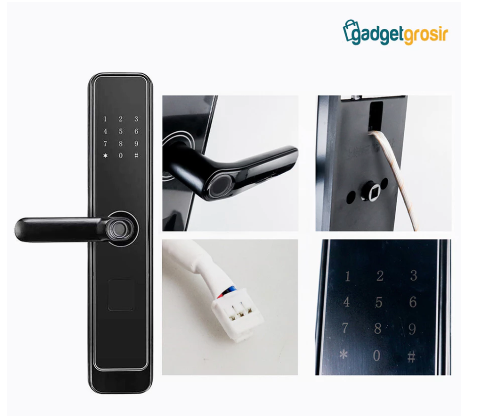 TaffGUARD Smart Door Lock Password Fingerprint Card Kunci Pintu Pintar Gagang Pintu Door Knob Pin Elektrik XR24 Original