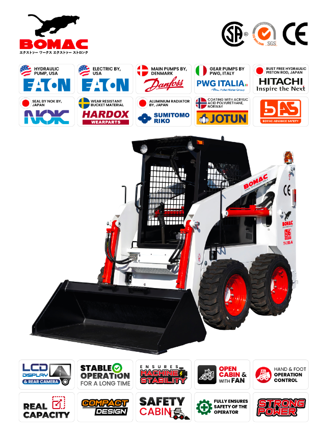 BOMAC Heavy Duty Skid Steer Loader • Model : TX-350L