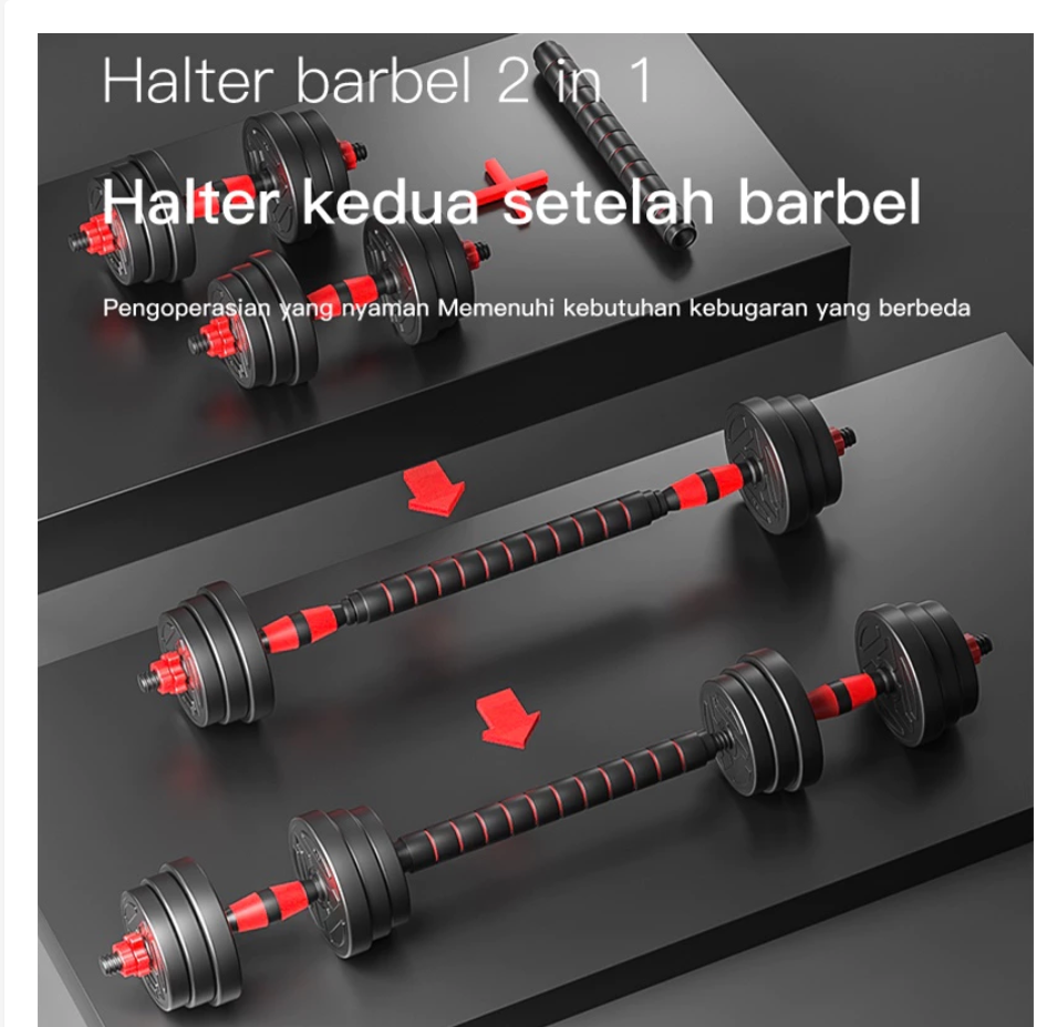 Dumbbell set peralatan fitness barbel set 20 kg