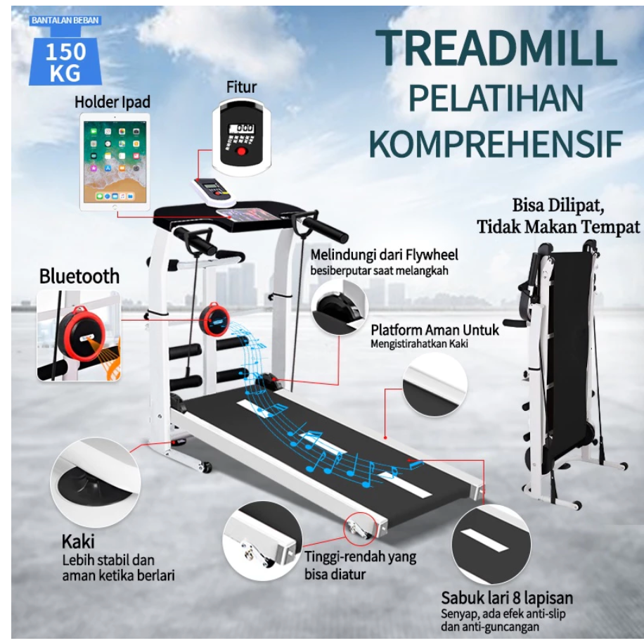 Manual Treadmill Super Murah Kokoh Kuat Multifunction\treadmill gym olahraga