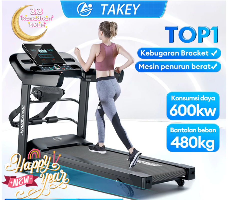readmill electric low watt JC700 garansi Bluetooth Musik 1-15 km/h BB 580KG