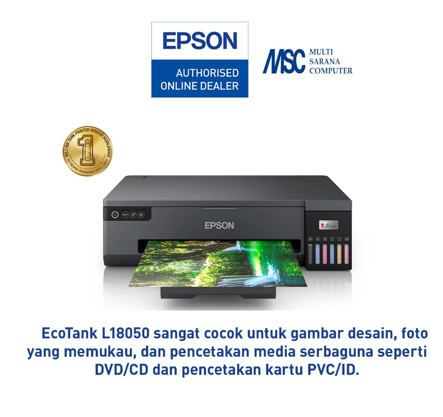 EPSON Printer L18050 L-18050 L 18050 Wifi Foto ID Card A3 / A3+ pengganti L1800 Ink Tank Wireless