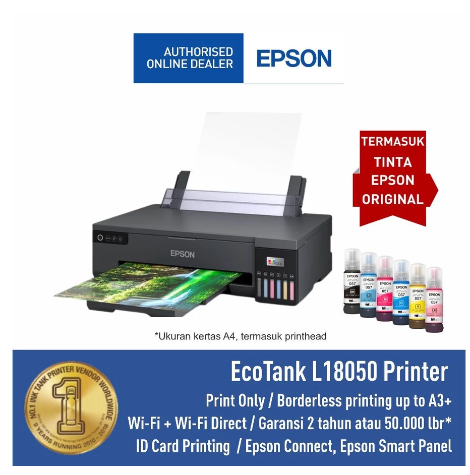 EPSON Printer L18050 L-18050 L 18050 Wifi Foto ID Card A3 / A3+ pengganti L1800 Ink Tank Wireless