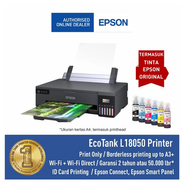 EPSON Printer L18050 L-18050 L 18050 Wifi Foto ID Card A3 / A3+ pengganti L1800 Ink Tank Wireless